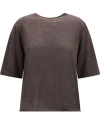 Loulou de Saison - Nala Fine-Knit Cashmere T-Shirt Melange - Lyst