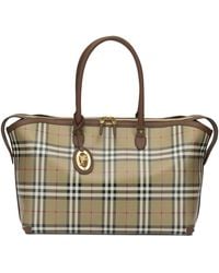 Burberry - "Check" Large Shoulder Bag - Lyst