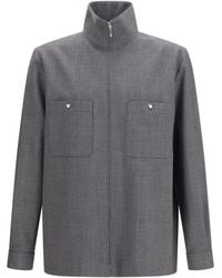 Valentino - Mouliné Wool Shirt Jacket - Lyst