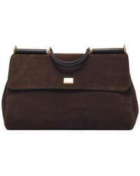 Dolce & Gabbana - Dolce & Gabbana Dark Suede 'My Sicily' Maxi Bag - Lyst