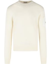 Moncler - 'Tricot' Ivory Virgin Wool Sweatshirt - Lyst