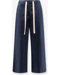 Max Mara - Smmargento Distressed Cotton Trousers - Lyst