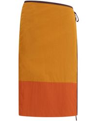 Saint Laurent - Tie-Detail Colour-Block Skirt - Lyst