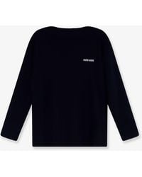 Miu Miu - Wool Sweater With Lettering Logo - Lyst