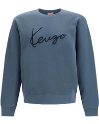 KENZO - Signature Embroidered Cotton Sweatshirt - Lyst