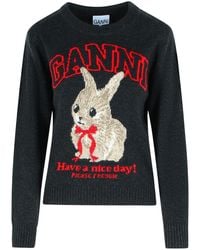 Ganni - 'Phantom' Wool Blend Sweater - Lyst