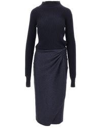 Pinko - Knitted Midi Dress - Lyst