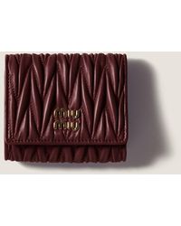 Miu Miu - Quilted Nappa Leather Wallet Bordeaux - Lyst