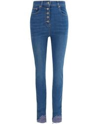 Valentino - Fitted Jeans With Lace Details Medium - Lyst