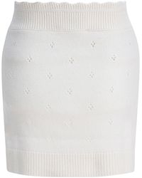 Chloé - Openwork Wool And Cashmere Miniskirt - Lyst