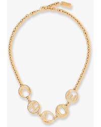 Chloé - Brass Script Necklace - Lyst