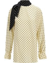 Valentino - Blouse With Side Bow, Polka Dot - Lyst