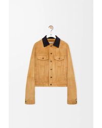 Loewe - Suede Leather Jacket Camel - Lyst