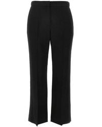 MSGM - Canvas Cropped Straight Leg Pants - Lyst