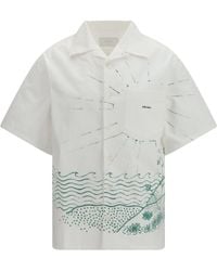Prada - Oversized Wave Print Shirt - Lyst
