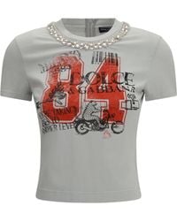 Dolce & Gabbana - Jersey T-Shirt With Print And Crystals - Lyst