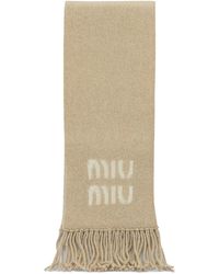 Miu Miu - Merino Wool Fringed Scarf - Lyst