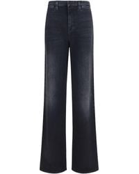 Gucci - Stretch Cotton Jeans With Web Stripe - Lyst