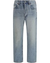 Saint Laurent - Cotton Denim Jeans With Stonewashed Finish - Lyst