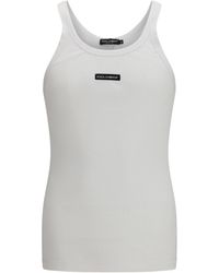 Dolce & Gabbana - Dolce & Gabbana Cotton Printed Tank Top - Lyst