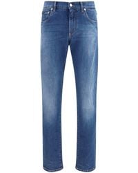 Dolce & Gabbana - Dolce & Gabbana Slim Stretch Jeans With Dg Logo - Lyst