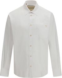 Valentino - Light Cotton Oxford Shirt With Vgold - Lyst