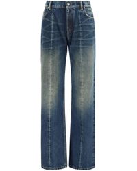 Versace - Distressed Straight-Leg Cotton Denim Jeans - Lyst
