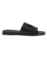 Dolce & Gabbana - Dolce & Gabbana Embossed Logo Sandals - Lyst