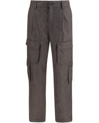 Brunello Cucinelli - Virgin Wool Flannel Cargo Pants Moro - Lyst