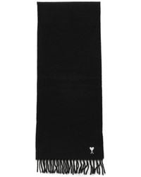 Ami Paris - Ami De Coeur Fringed Scarf - Lyst