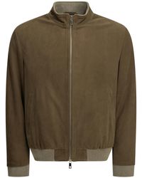 Altum - Padded Suede Bomber Jacket - Lyst