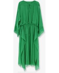 Alberta Ferretti - Silk Long Dress - Lyst