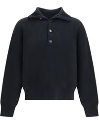 Ami Paris - High-Neck Buttoned Sweater - Lyst