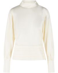 Rohe - 'Tuxedo' Cream Silk Blouse - Lyst
