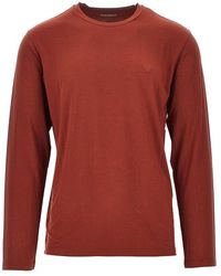 EA BODYWEAR - Stretch Jersey T-Shirt With Eagle Embroidery - Lyst