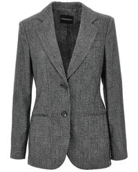 Emporio Armani - Wool-Blend Single-Breasted Flannel Jacket - Lyst