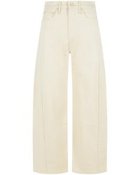 Mother - The Half Pipe Cream Cotton Jeans - Lyst