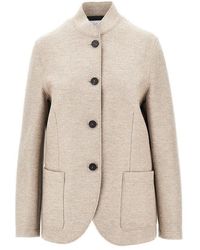 Harris Wharf London - Pressed Wool Nehru Jacket - Lyst