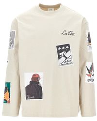 Les Deux - Printed Cotton T-Shirt - Lyst
