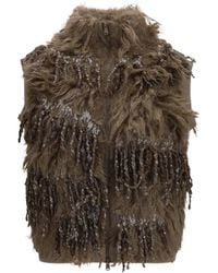Brunello Cucinelli - Mohair-Blend Sequin Zip Cardigan - Lyst