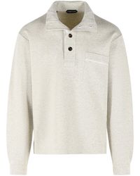 Tom Ford - Ivory Cotton Blend Sweater - Lyst