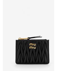 Miu Miu - Quilted Leather Card Holder - Lyst