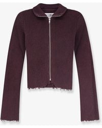 MM6 by Maison Margiela - Ribbed Cotton Cardigan - Lyst