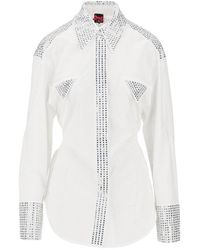 Pinko - Strass-Embellished Poplin Shirt - Lyst