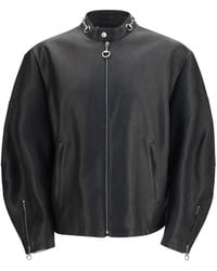 Gucci - Horsebit Leather Biker Jacket - Lyst