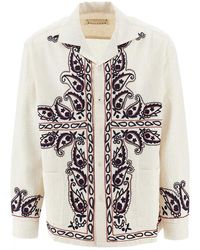 BAZISZT - 'Memento' Embroidered Silk Shirt - Lyst