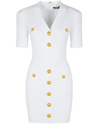 Balmain - Dress With Decorative Buttons - Lyst