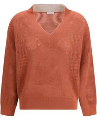 Brunello Cucinelli - Cashmere Net Sweater - Lyst