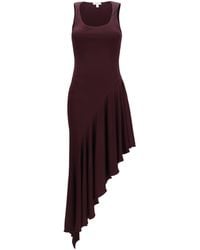 Alaïa - Alaïa Asymmetric Fluid Jersey Dress - Lyst