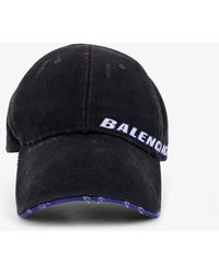 Balenciaga - Cotton Baseball Hat With Distressed Effect - Lyst